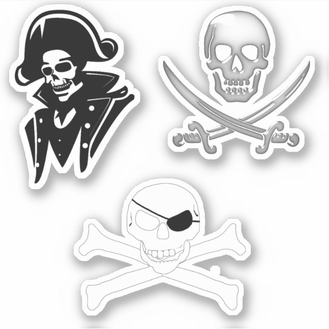 Sticker Capitaine Pirate Jolly Roger  (Devant)