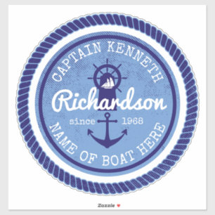 Sticker Capitaine Vintage corde Ancre de la corde