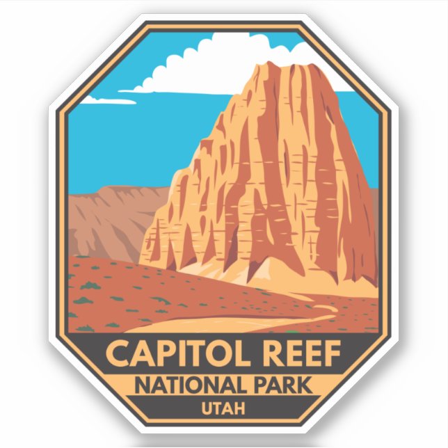 Sticker Capitol Reef National Park Cathedral Valley Loop (Devant)
