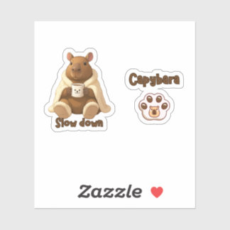 Sticker Capivara Relax tomando chá de pantufas
