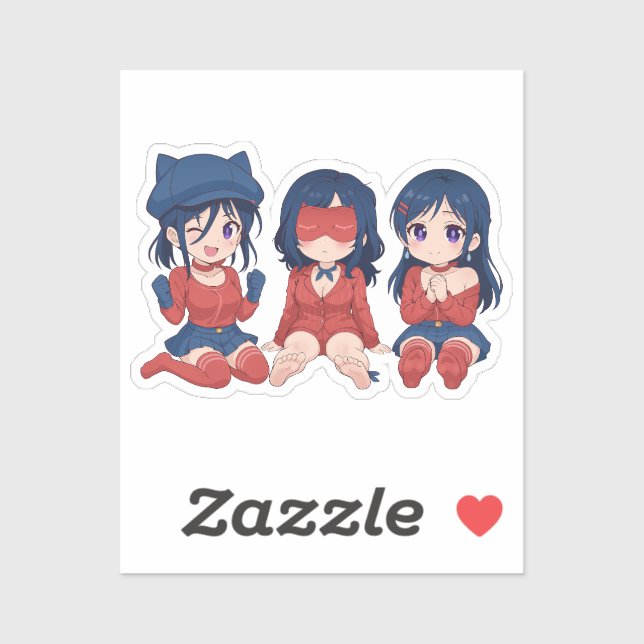 Sticker Cappy Mita Sleepy Mita Kind Mita Chibi Mignon Anim (Feuille)