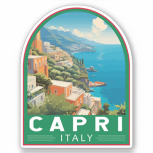 Sticker Capri Italie Travel Art Vintage
