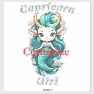 Sticker Capricorn Girl Mermaid Thunder_Cove