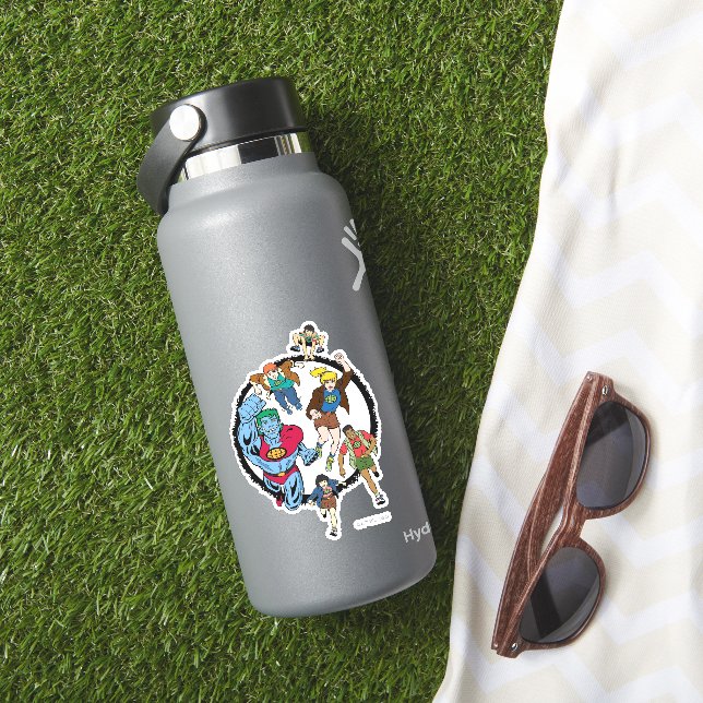 Sticker Captain Planet and the Planeteers Circle Graphic (HydroFlask Insitu)