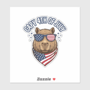 Sticker Capy 4 juillet Conception vectorielle de capybara