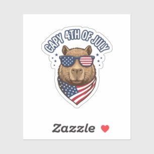 Sticker Capy 4 juillet Conception vectorielle de capybara