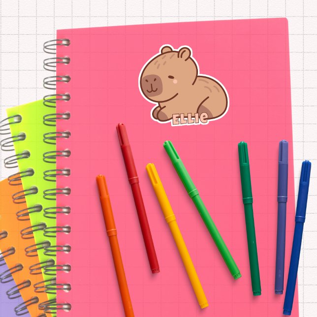 Sticker Capybara de dessin animé adorable personnalisé Kaw (Créateur téléchargé)