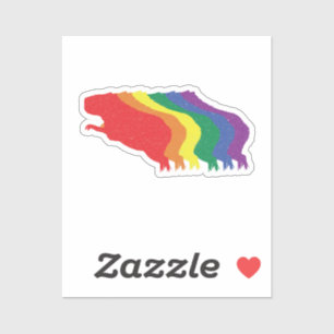 Sticker Capybaras LGBTQ Transgenre de porc à l'eau arc-en-