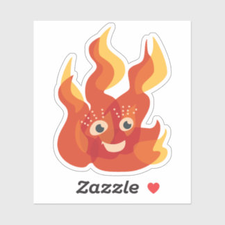 Sticker Caractère brûlant heureux de flamme du feu