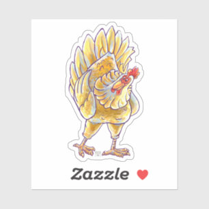 Sticker Caractère de poulet joueuse