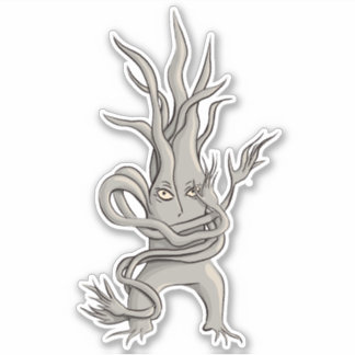 Sticker Caractère déplaisant Arbre Avec Branches Tangées