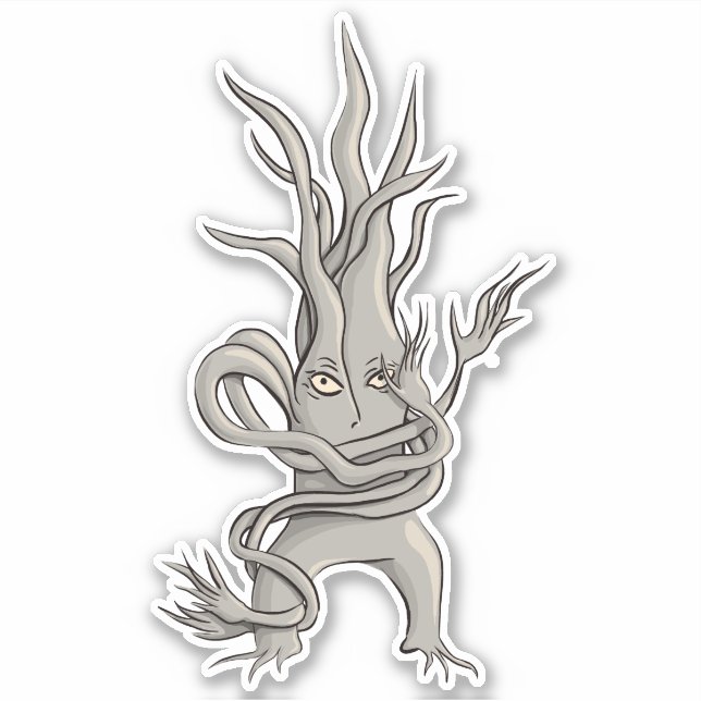 Sticker Caractère déplaisant Arbre Avec Branches Tangées (Devant)