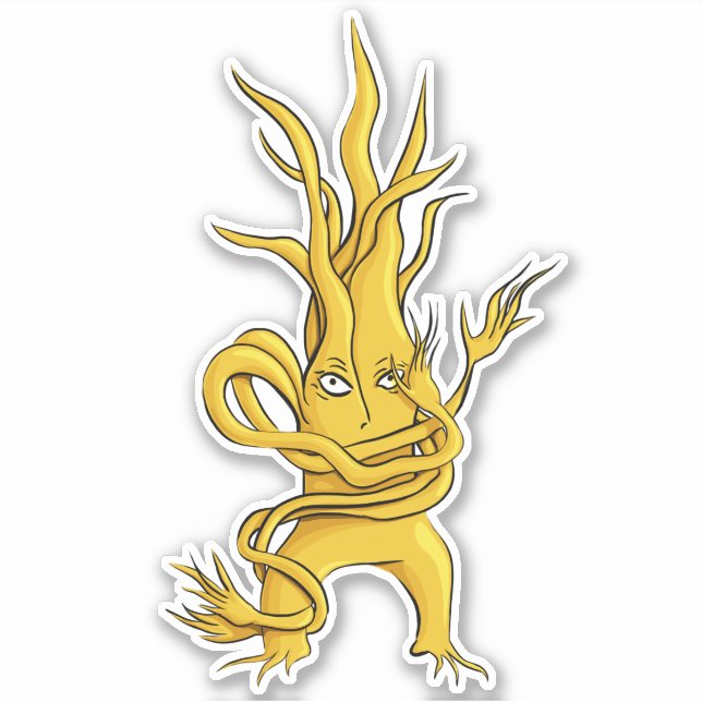 Sticker Caractère déplaisant Arbre Avec Branches Tangées J (Devant)