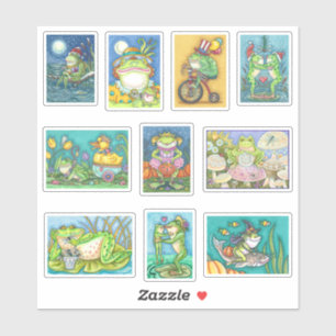 STICKER CARACTÈRES D'ART FROG SILLY MIXTES ET VACANCES