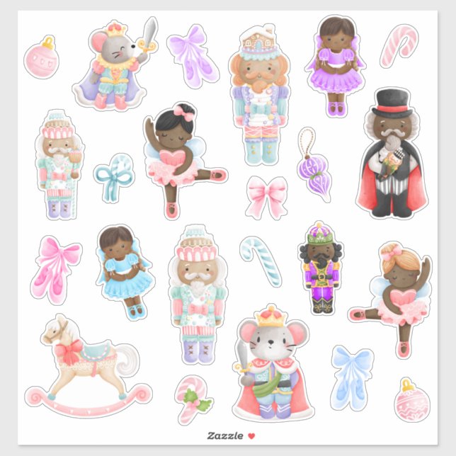Sticker Caractères de ballet Nutcracker (Feuille)
