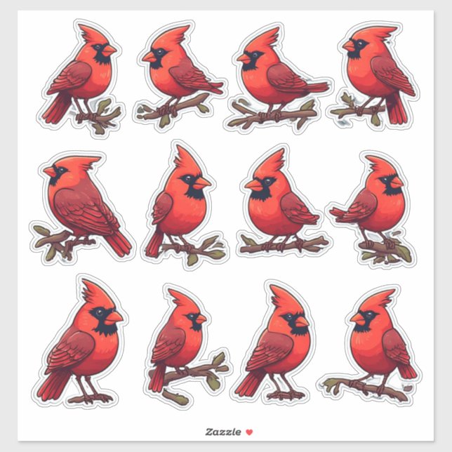 Sticker Cardinal et Songbird pour la décoration et les bri (Feuille)