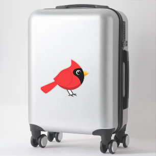 Sticker Cardinal Rouge Cardinal Cardinal aux Fleurs