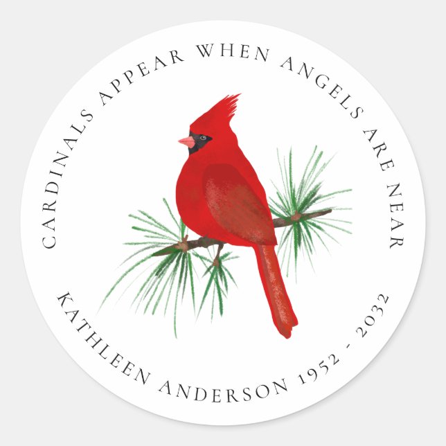 Sticker Cardinal Souvenir Classic Rond (Devant)