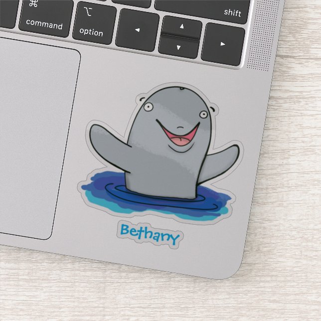 Sticker Caricature adorable de marsouin (Détail)