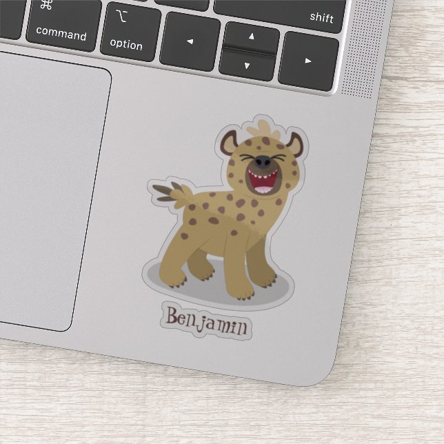Sticker Caricature amusante hyena riant illustration (Détail)