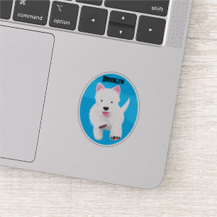 Sticker Caricature blanche de terrier de l'ouest