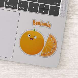 Sticker Caricature d'agrumes d'orange