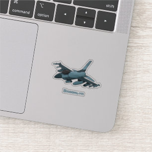 Sticker Caricature d'avion de chasse militaire
