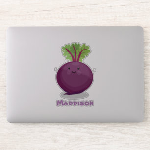 Sticker Caricature de betterave mignonne et violette