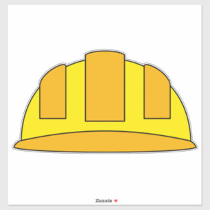 Sticker Caricature de Casquette dur jaune