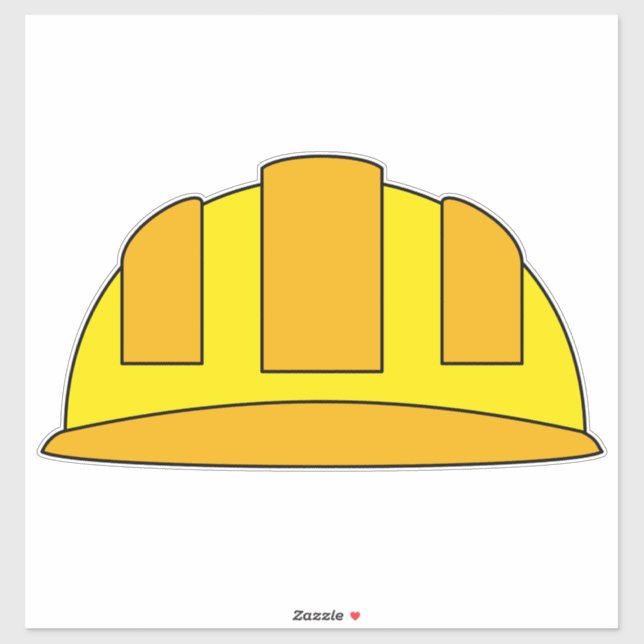 Sticker Caricature de Casquette dur jaune (Feuille)