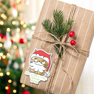 Sticker Caricature de chat de Noël drôle Dire