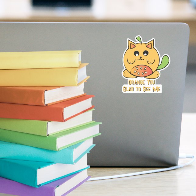 Sticker Caricature de chat orange Cute Kawaii Drôle Dit (Créateur téléchargé)