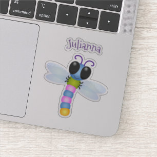 Sticker Caricature de dragonfly joyeux mignon