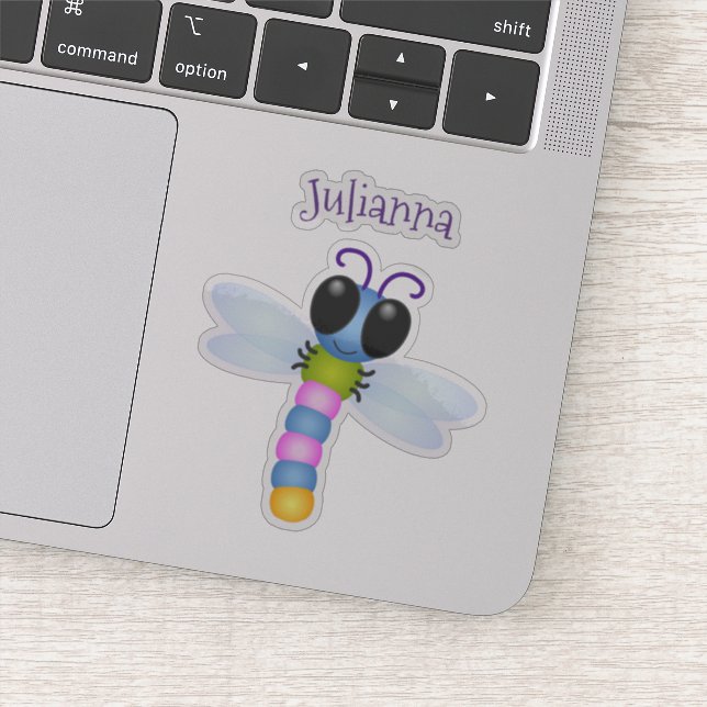 Sticker Caricature de dragonfly joyeux mignon (Détail)