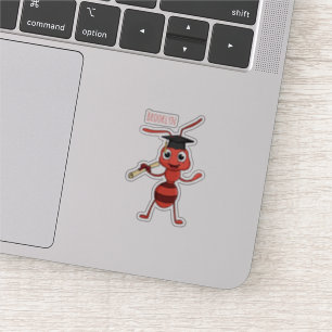 Sticker Caricature de fourmi rouge joyeux