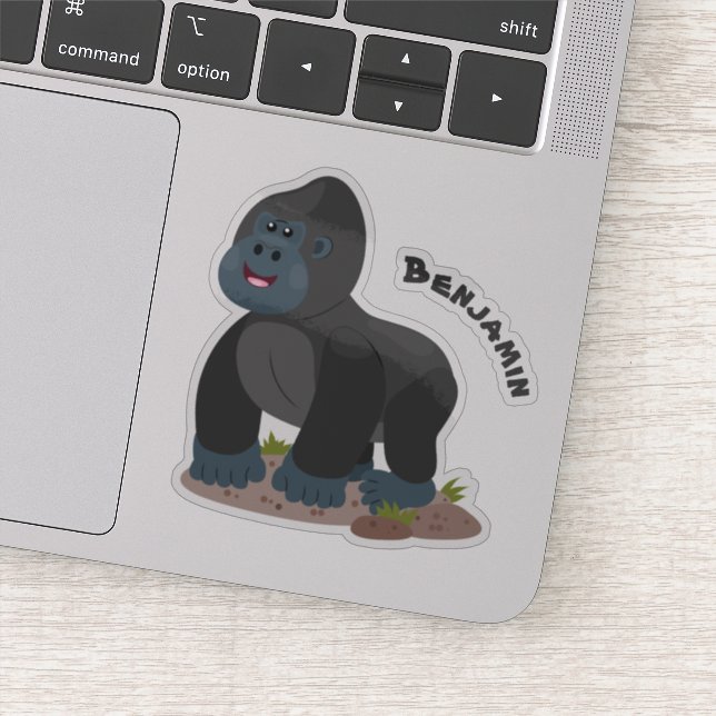 Sticker Caricature de gros gorilles joyeux (Détail)