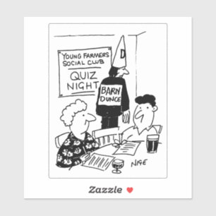 Sticker Caricature de la nuit des jeunes fermiers Dunce.