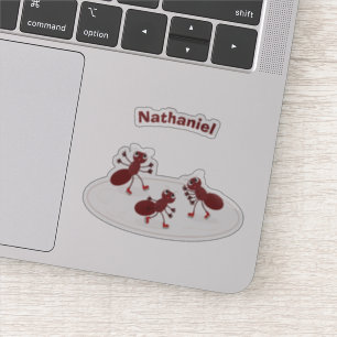 Sticker Caricature de patinage sur glace de Happy red four