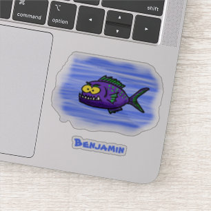 Sticker Caricature de poisson de Piranha