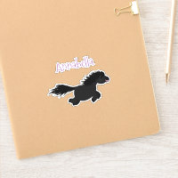 Caricature de poney noir mignon