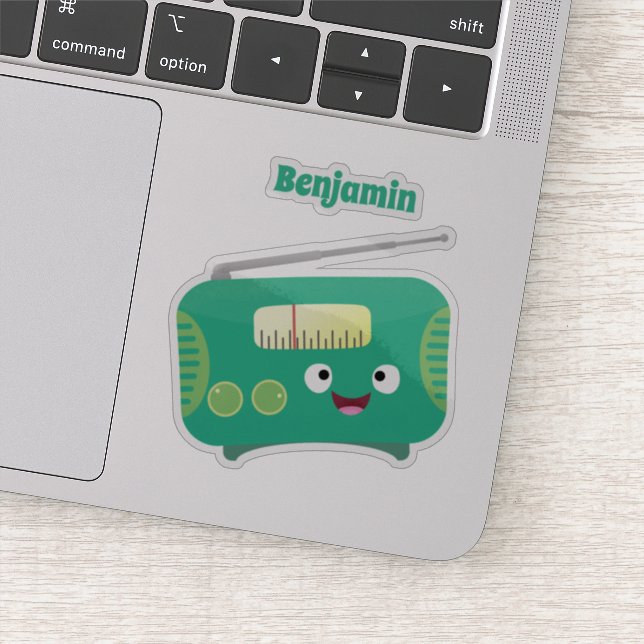 Sticker Caricature de radio rétro amusante (Détail)