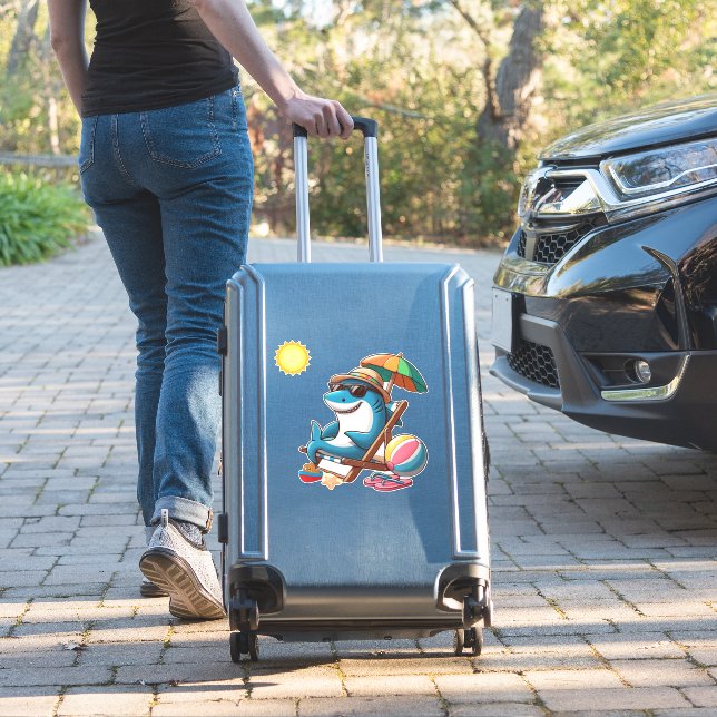 Sticker Caricature de requin caricaturale (Valise Insitu)