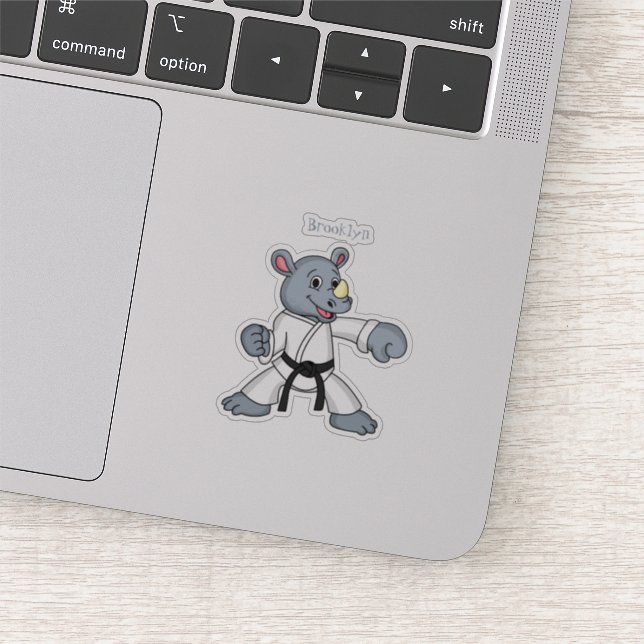 Sticker Caricature de rhino kung fu (Détail)