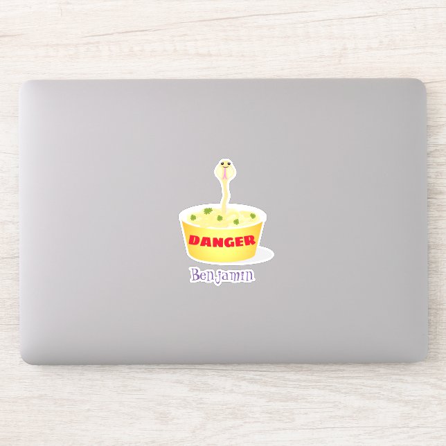 Sticker Caricature de serpent aux nouilles mignonnes illus (Ordinateur)