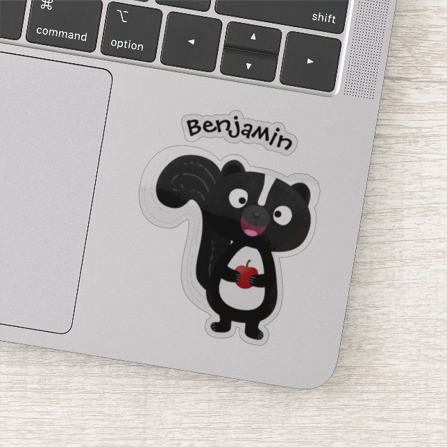 Sticker Caricature de skunk jote happy (Détail)