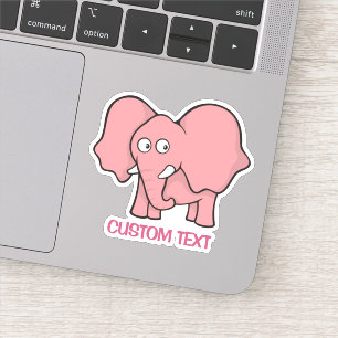 Sticker Caricature d'éléphant rose