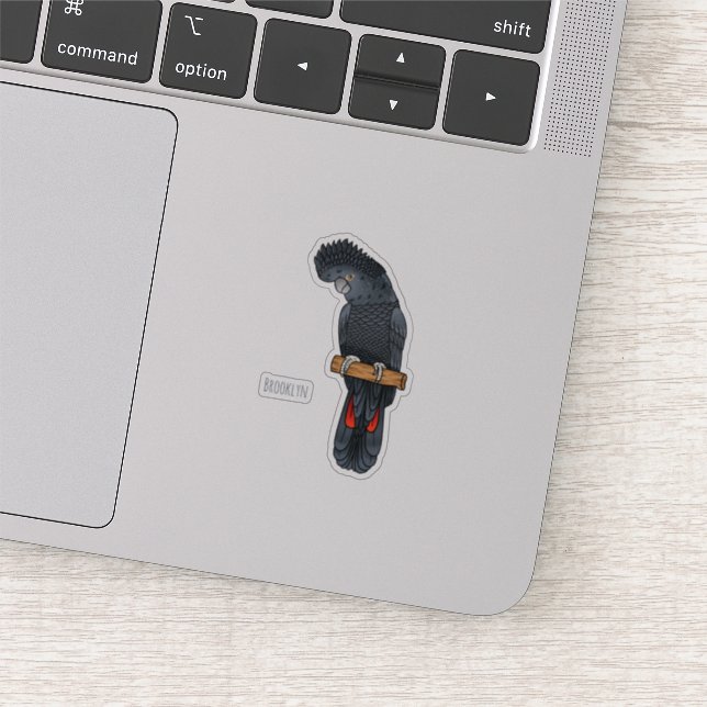 Sticker Caricature d'oiseau à queue rouge (Détail)