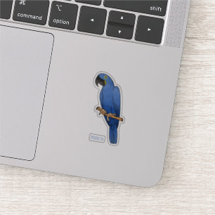 Sticker Caricature d'oiseau macaw Hyacinth