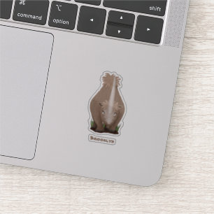 Sticker Caricature en élasmère de rhinocéros laineux