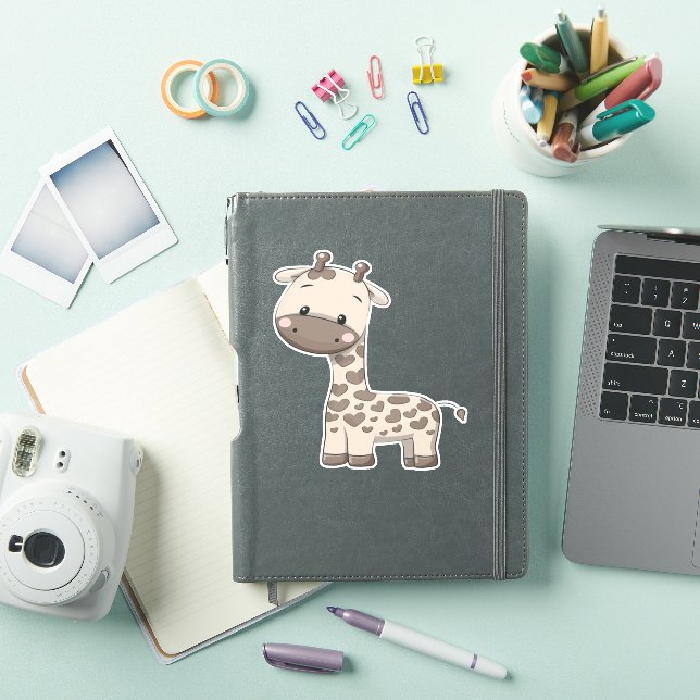 Sticker Caricature Giraffe Cute Kawaii (Couverture iPad)